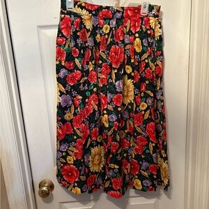 Colorful Floral‎ A-Line Skirt